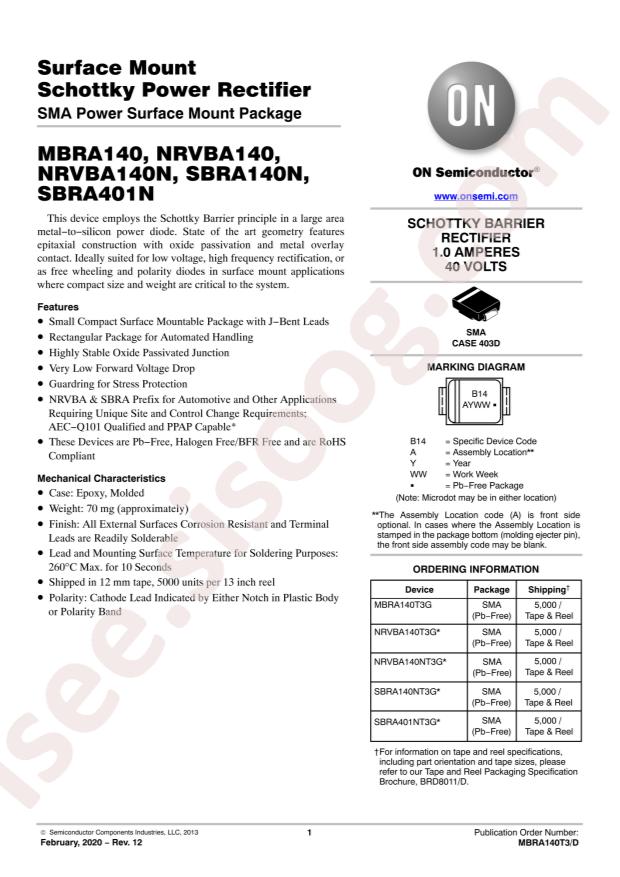 NRVBA140NT3G