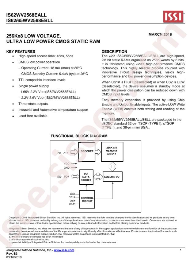 IS62WV2568EBLL-45HLI