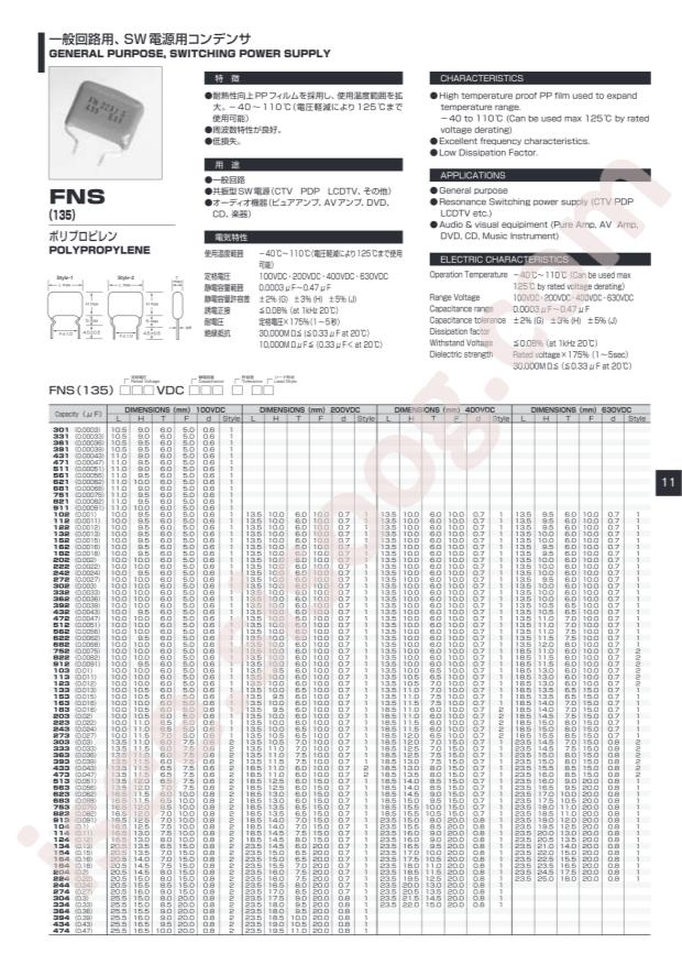 FNS(135) 630VDC 103J B20F