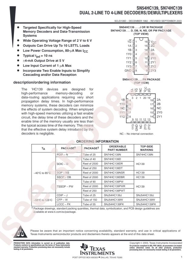 SN74HC139DR