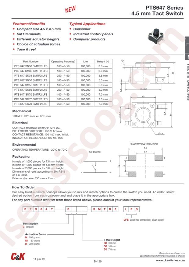 PTS647SM50SMTR2LFS
