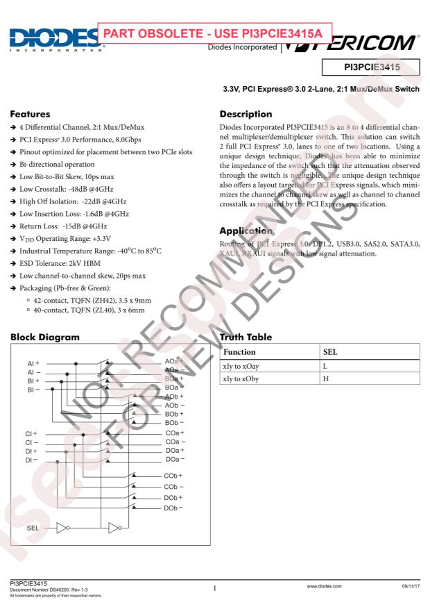 PI3PCIE3415ZHE