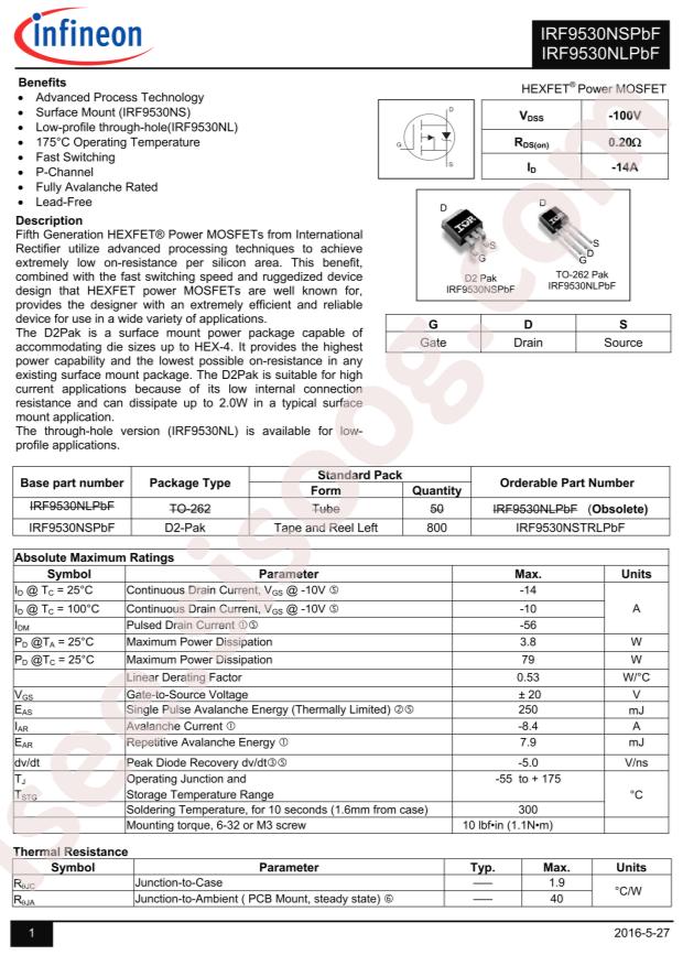 IRF9530NSTRLPBF