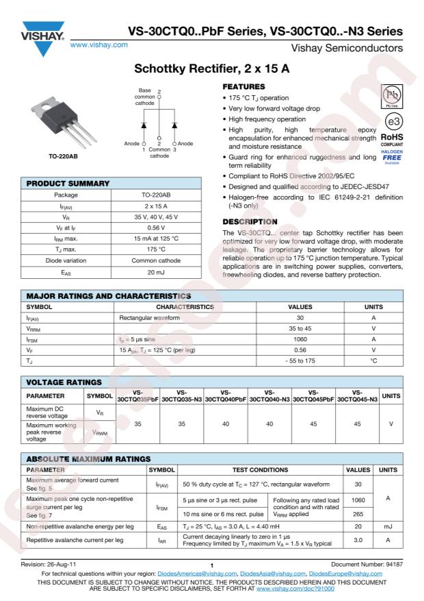VS-30CTQ045PBF