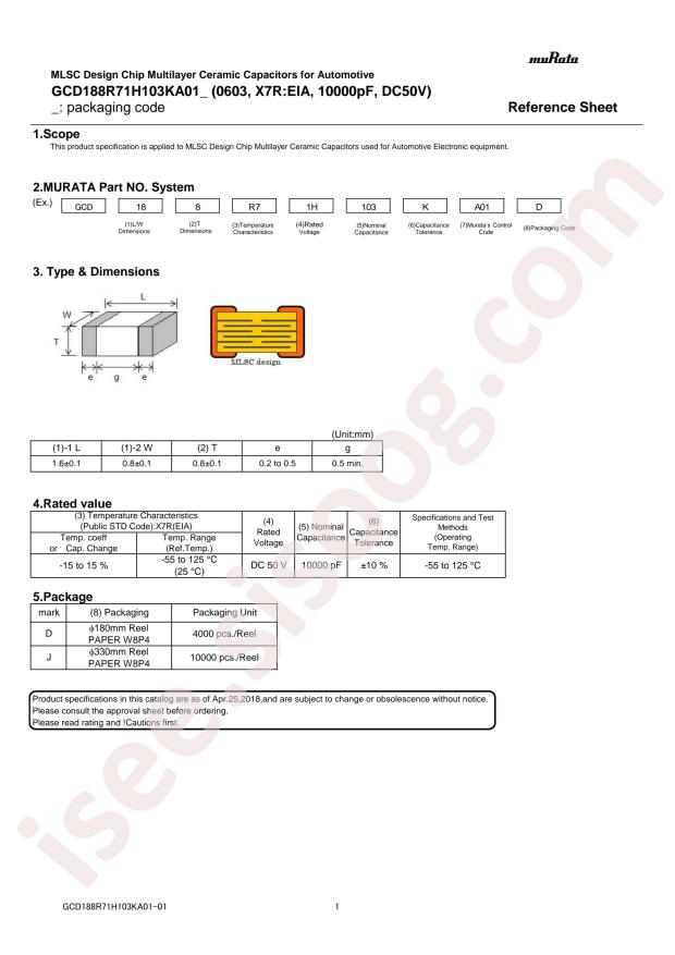 GCD188R71H103KA01D