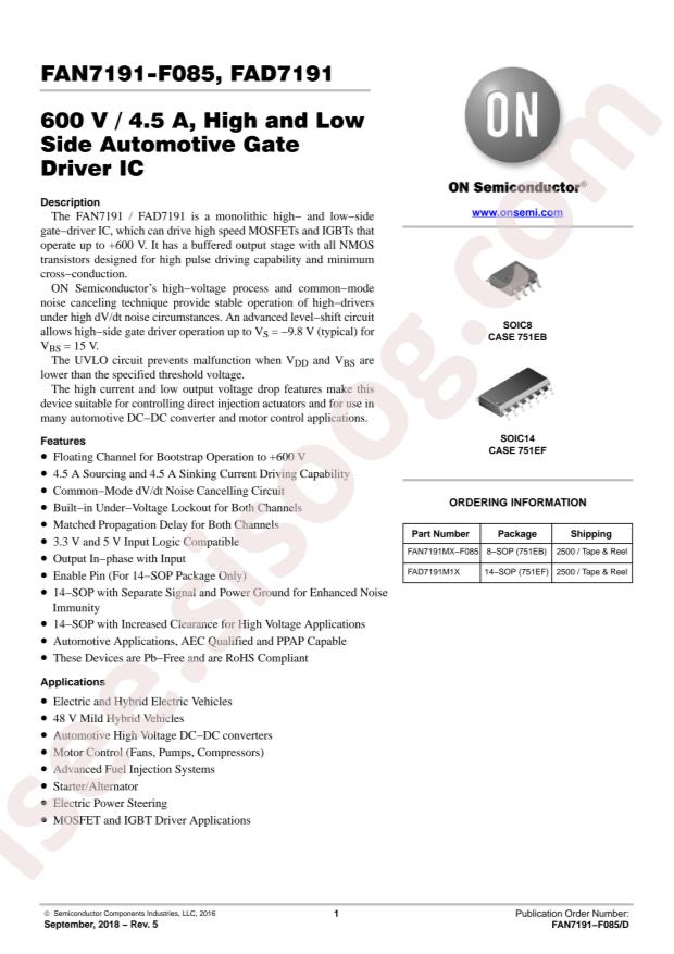 FAN7191MX-F085
