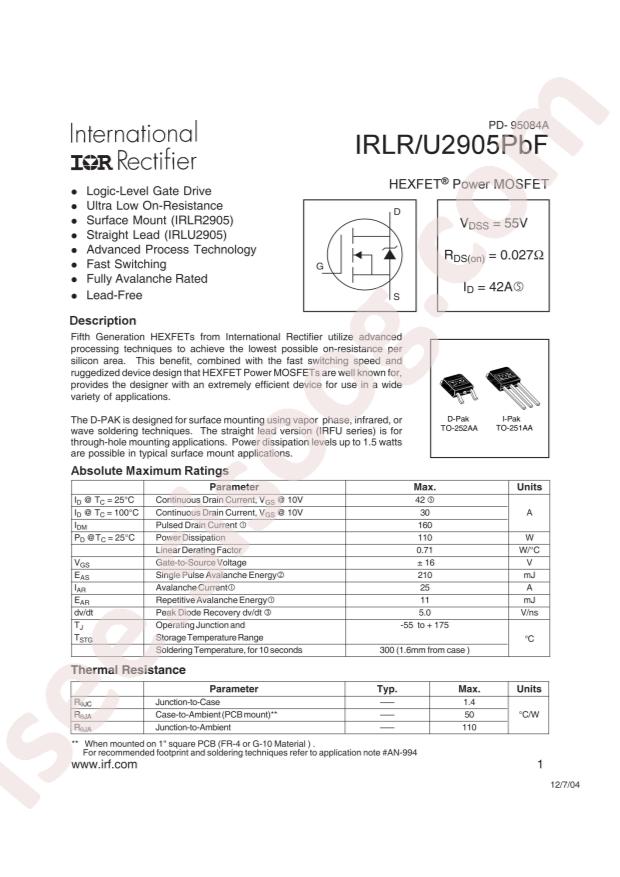 Infineon IRLR2905PBF