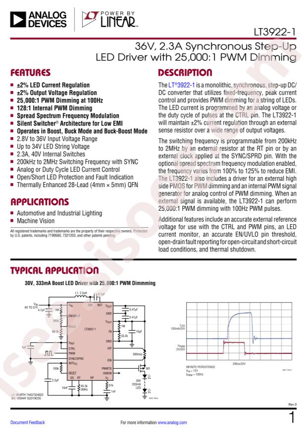 LT3922EUFD-1#PBF