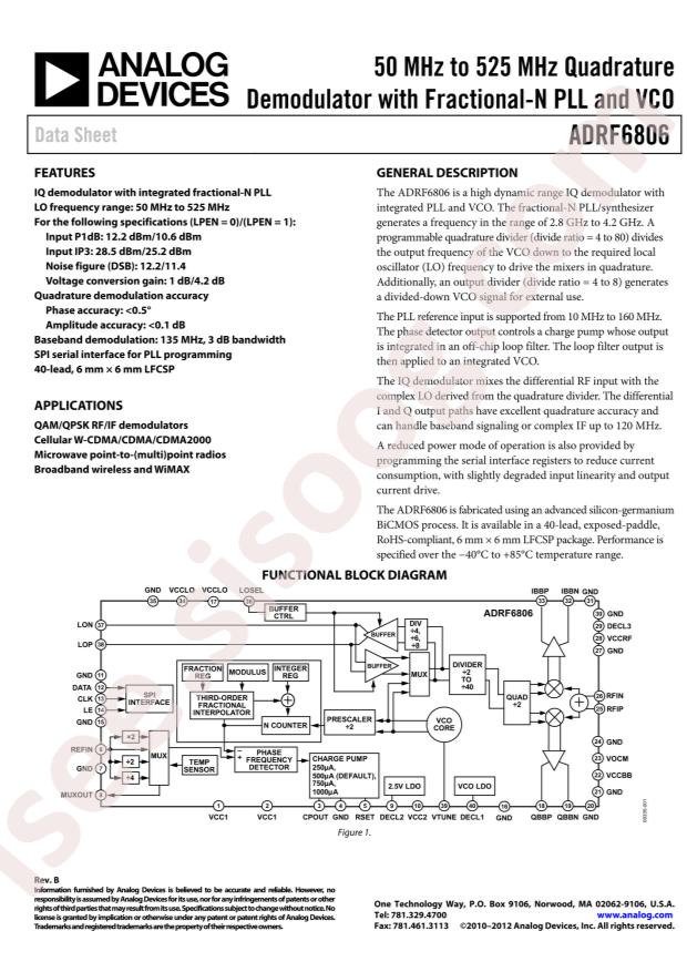 ADRF6806ACPZ-R7