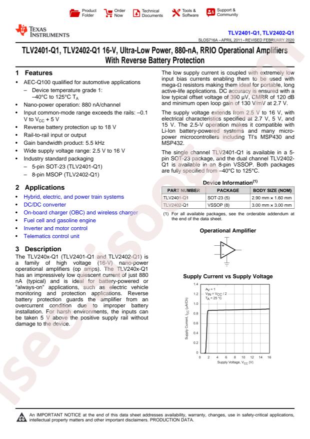 TLV2401QDBVRQ1