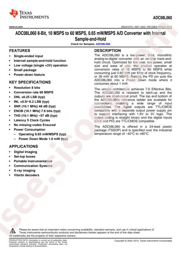 ADC08L060CIMT/NOPB