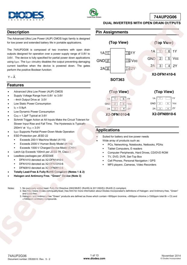 74AUP2G06FZ4-7