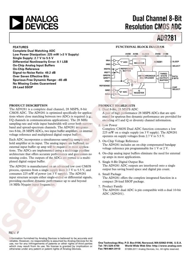 AD9281ARSZ