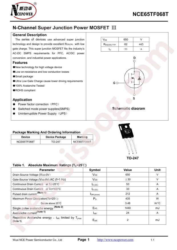 NCE65TF068T