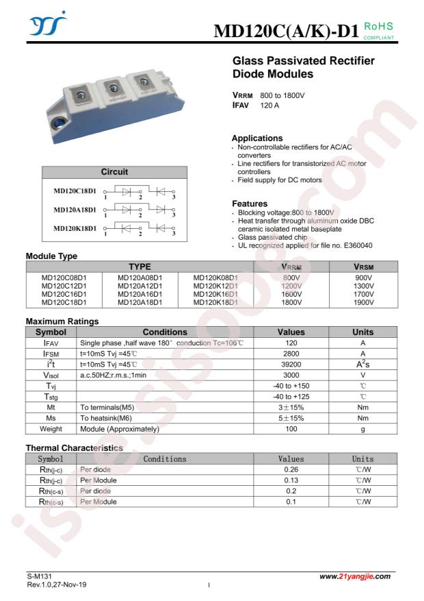 YANGJIE MD120K18D1