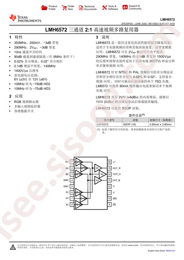 LMH6572MQX/NOPB