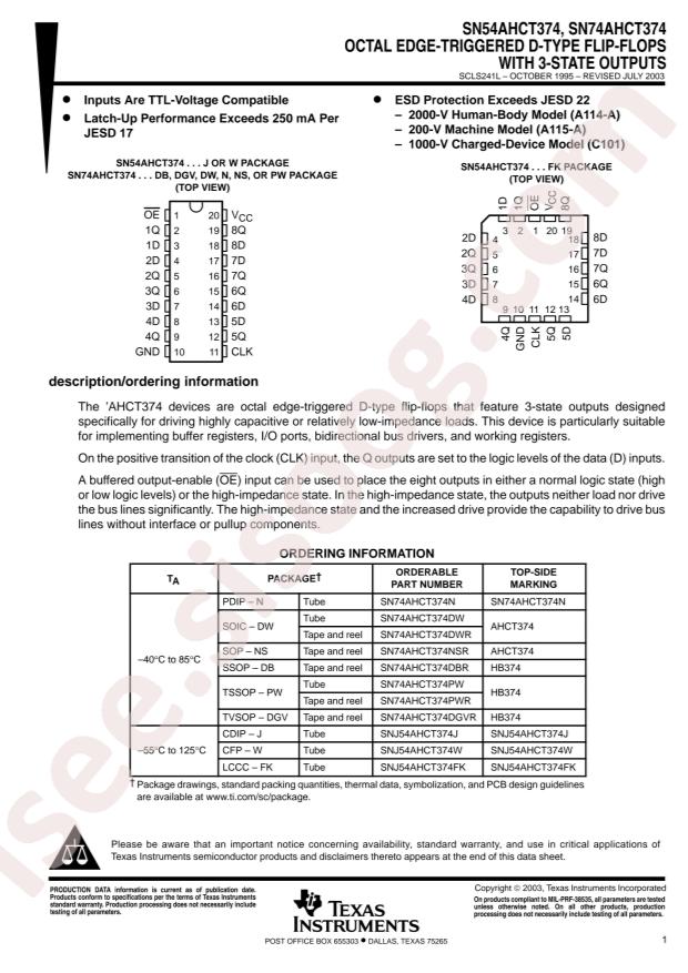 SN74AHCT374DBR