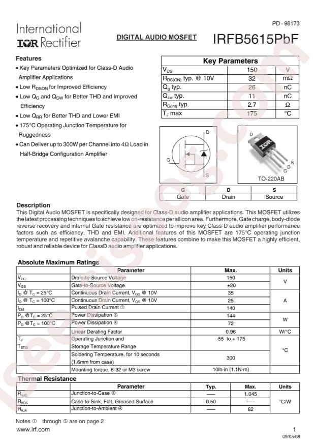 IRFB5615PBF