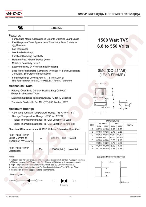 SMCJ1.5KE300A-TP