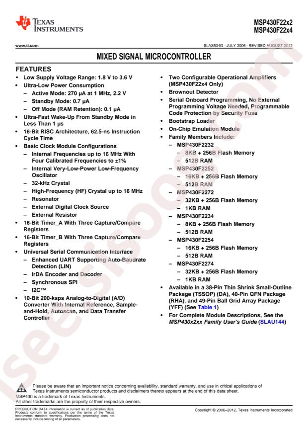 MSP430F2234IDAR