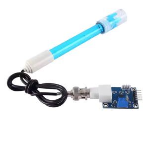 ماژول اندازه گیری PH به همراه محلول بافر PH-4 و PH-9.18 (با جبران ساز دما)