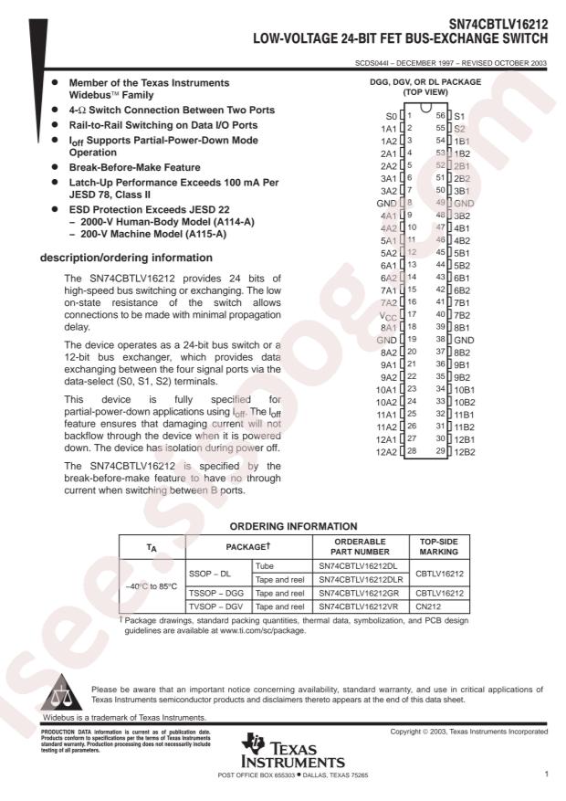 SN74CBTLV16212GR