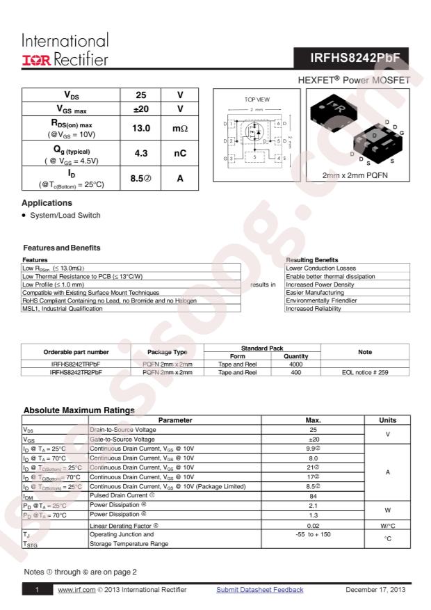IRFHS8242TRPBF