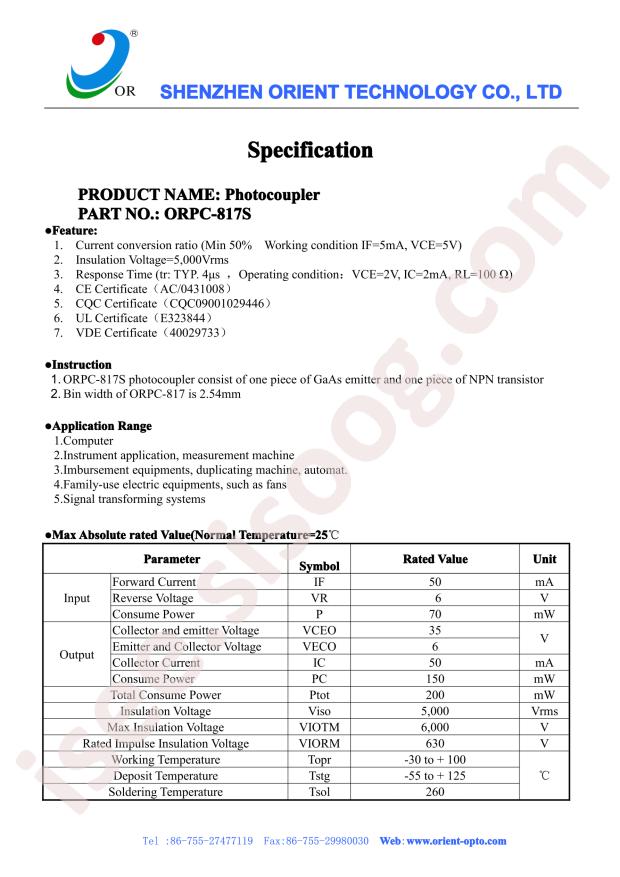 ORPC-817SB-TP-F