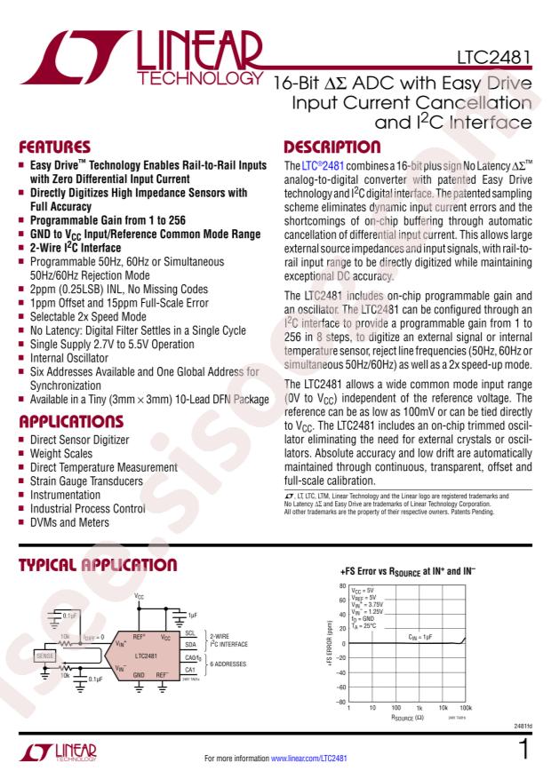 LTC2481IDD#PBF