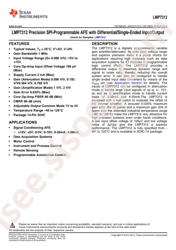 LMP7312MA/NOPB