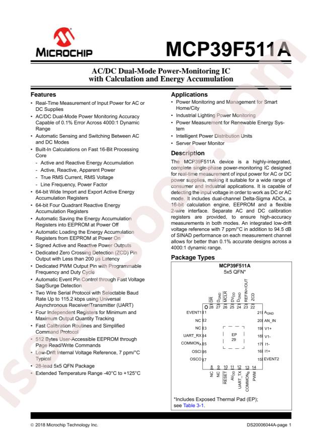 MCP39F511A-E/MQ