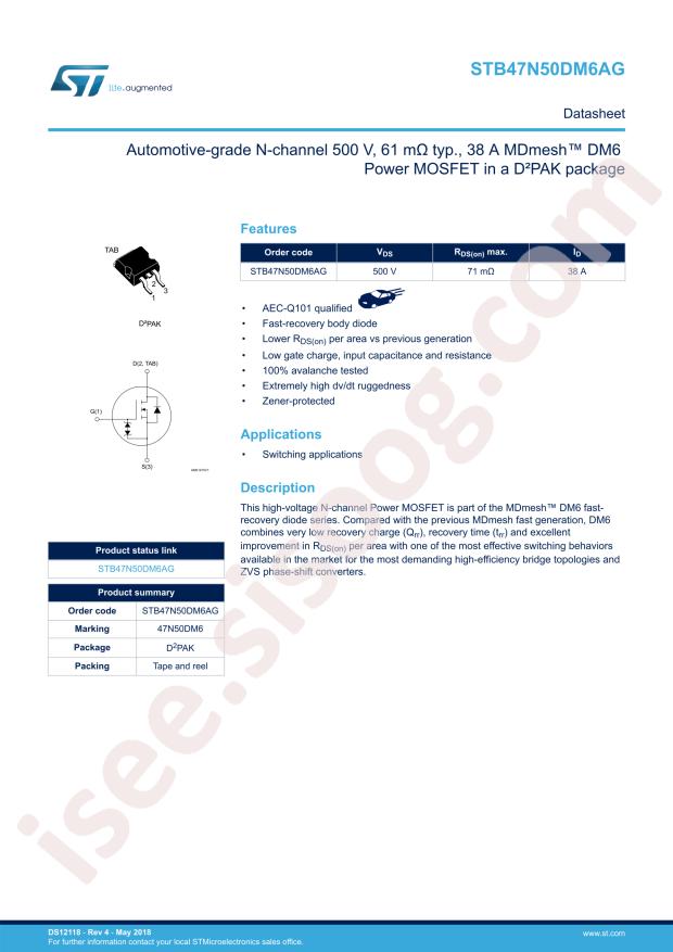 STB47N50DM6AG