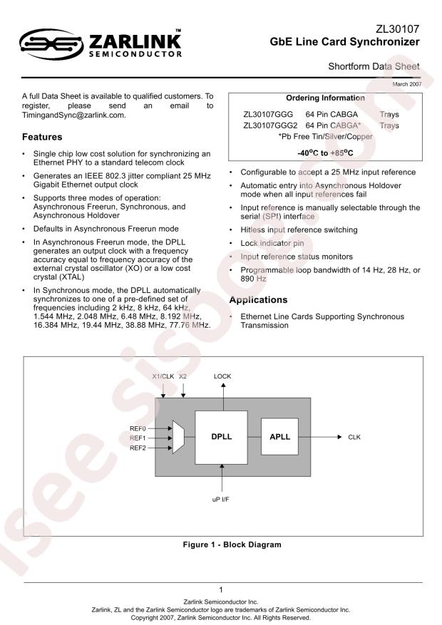 ZL30107GGG2