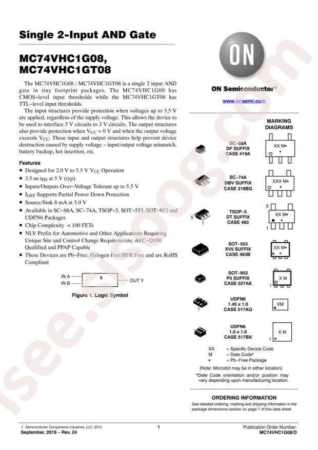 MC74VHC1G08DTT1G