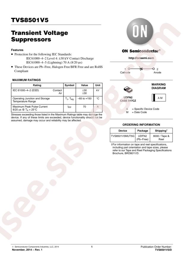 TVS8501V5MUT5G