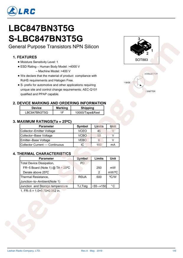 LBC847BN3T5G