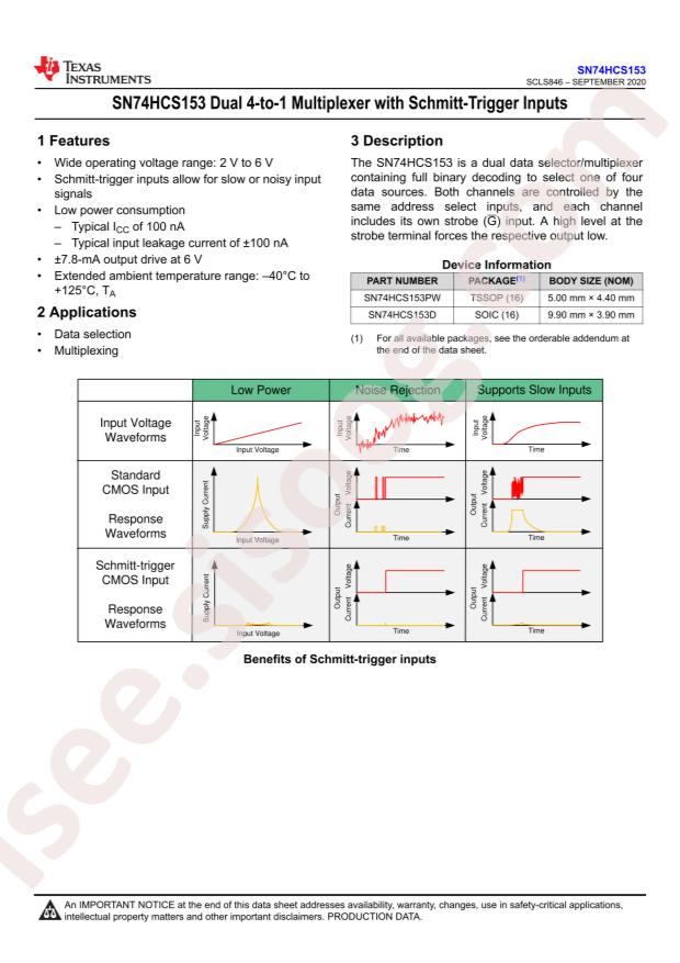SN74HCS153DR