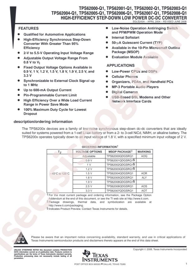 TPS62000QDGSRQ1