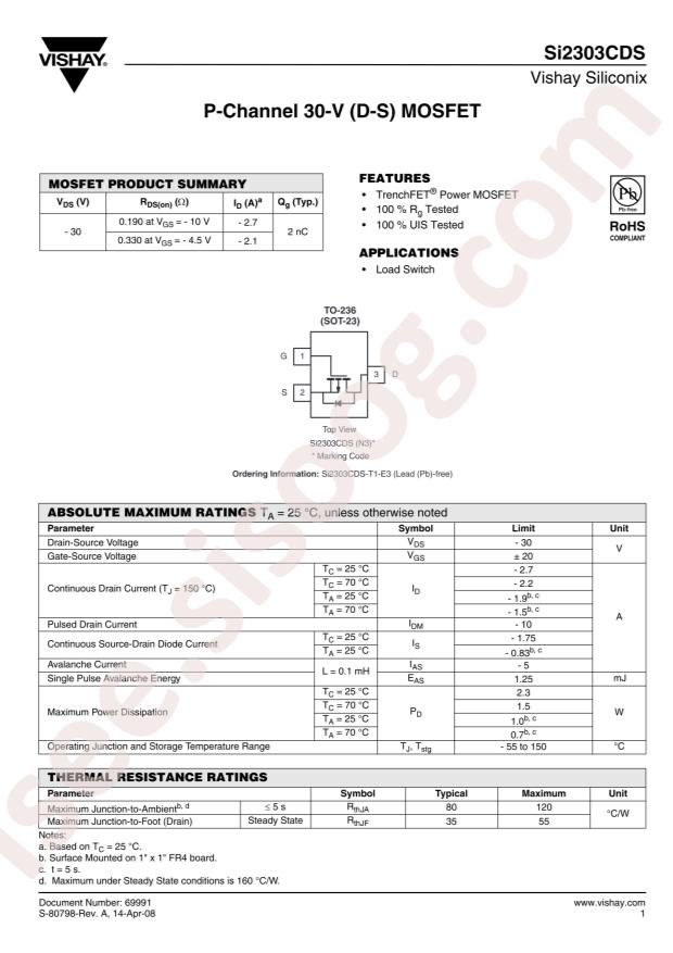 SI2303CDS-T1-GE3
