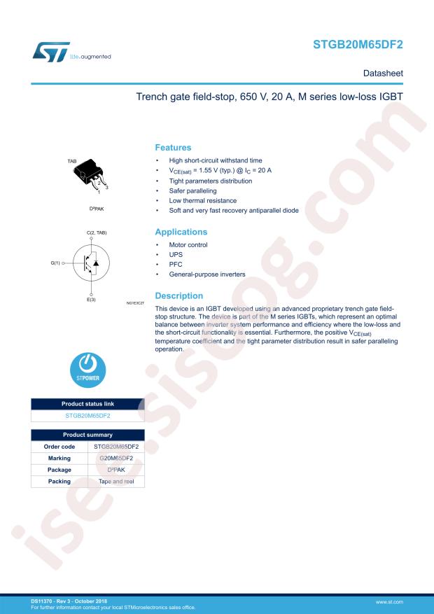 STGB20M65DF2