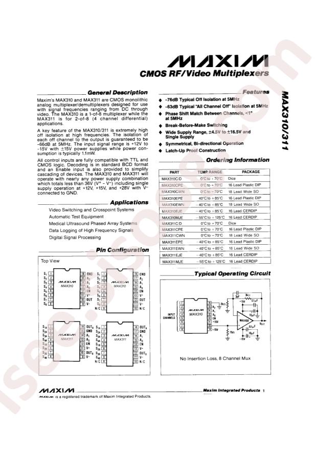 MAX311CPE+