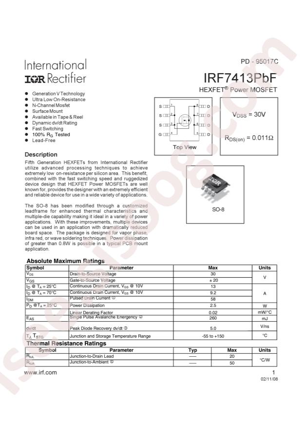 IRF7413TRPBF