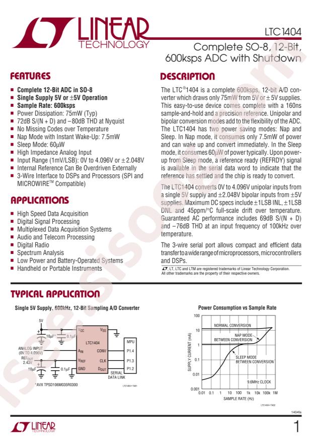 LTC1404CS8#PBF