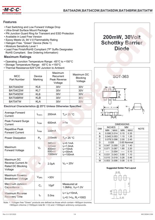 BAT54BRW-TP