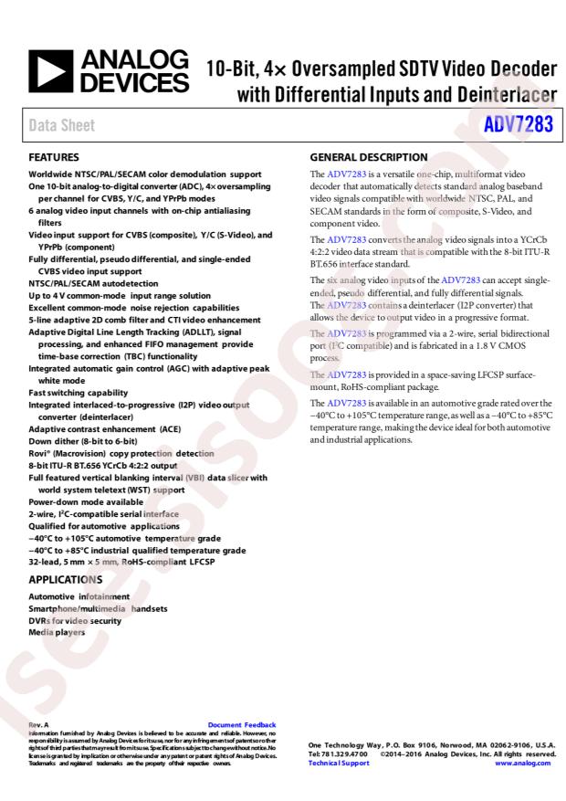ADV7283WBCPZ-RL