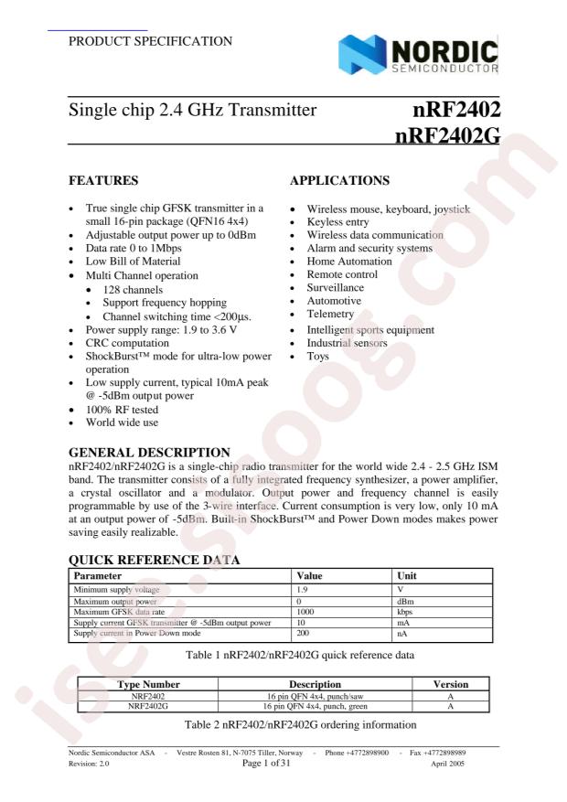 NRF2402G-REEL7