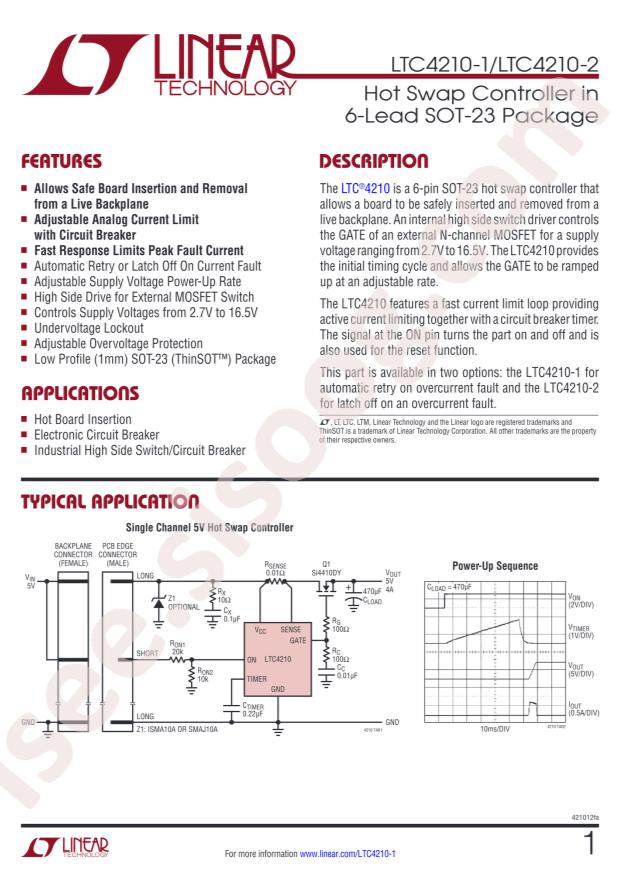 LTC4210-2CS6#TRPBF