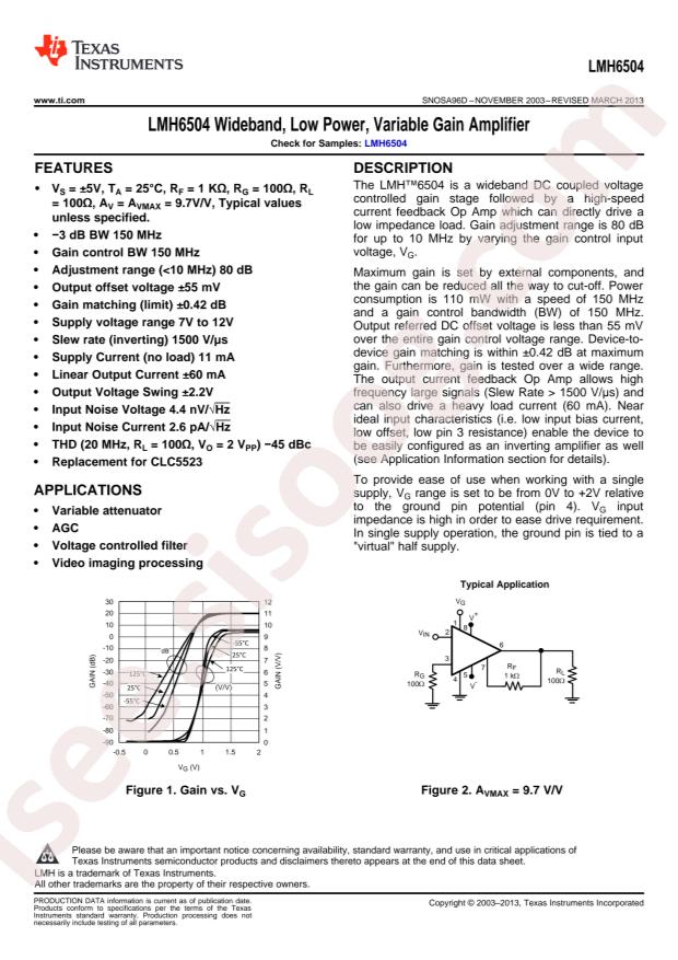 LMH6504MA/NOPB