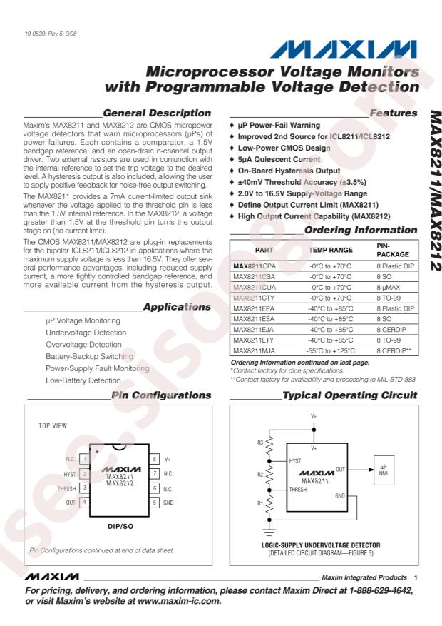 MAX8212CPA+