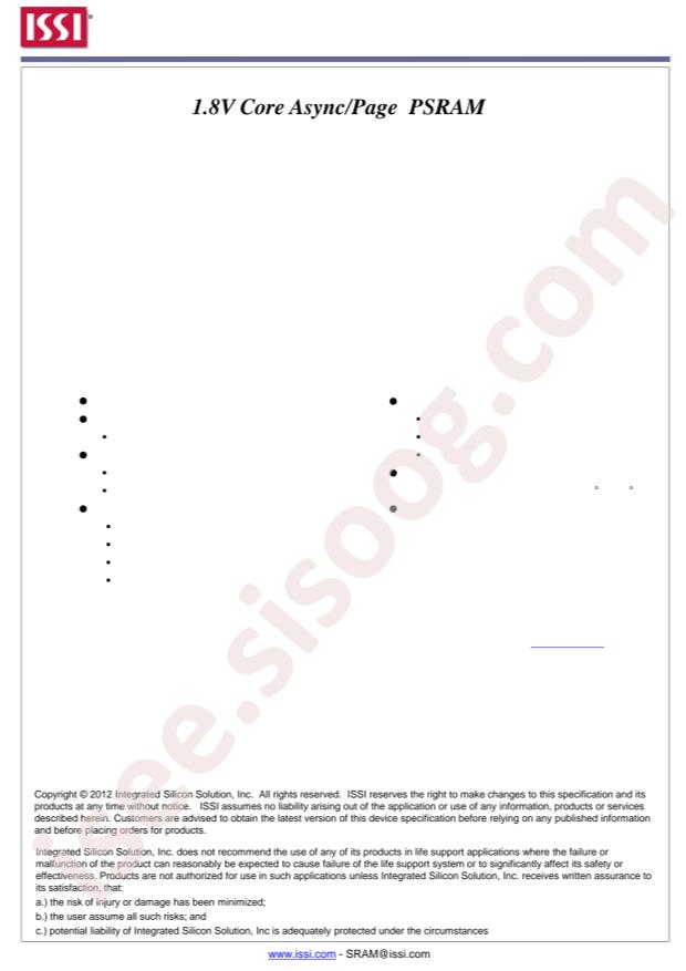 IS66WVE4M16EALL-70BLI